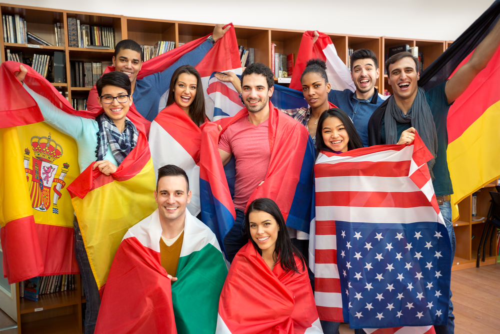international students flags