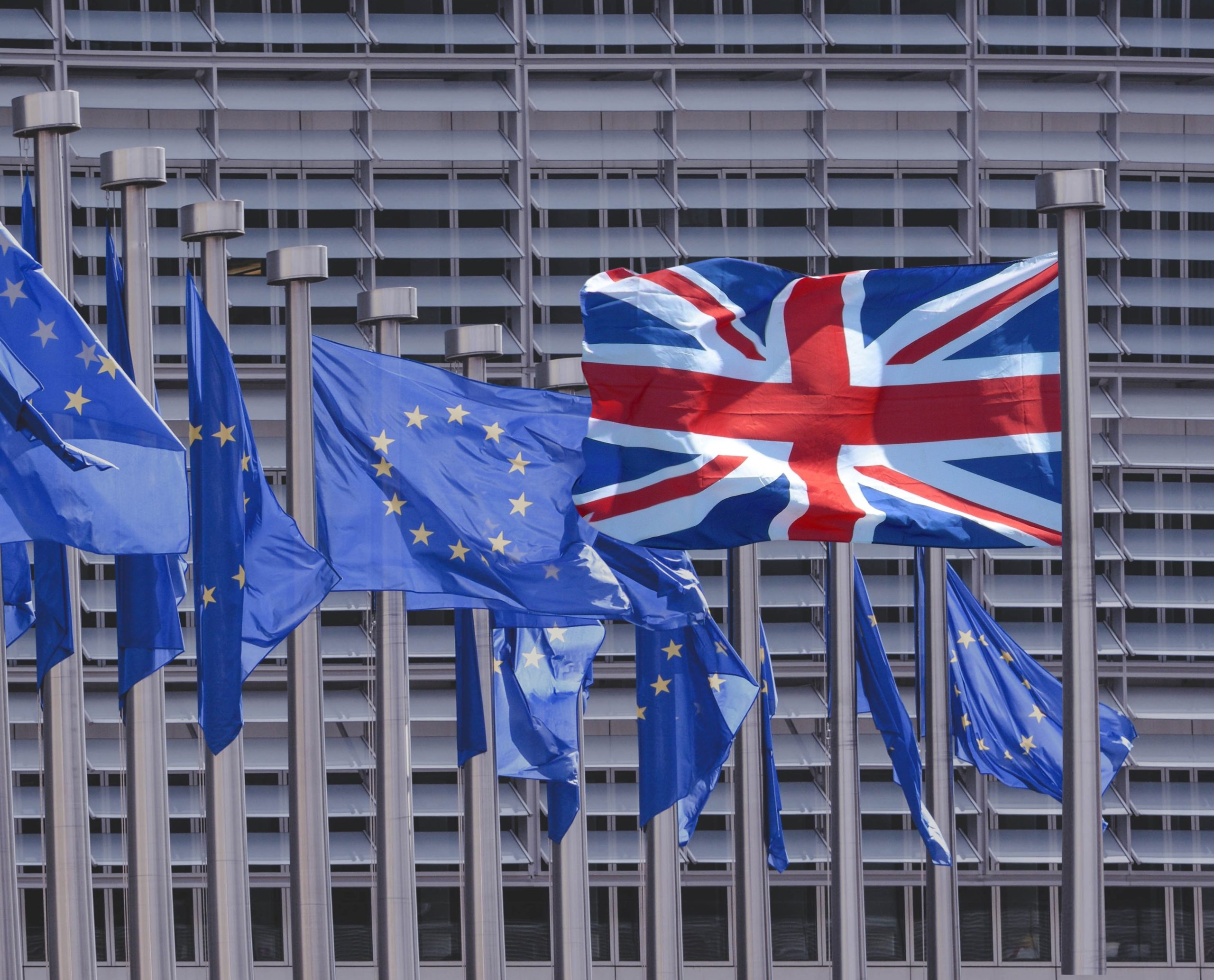 Union Jack and EU flags