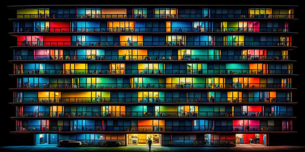 An image of a colourful building.