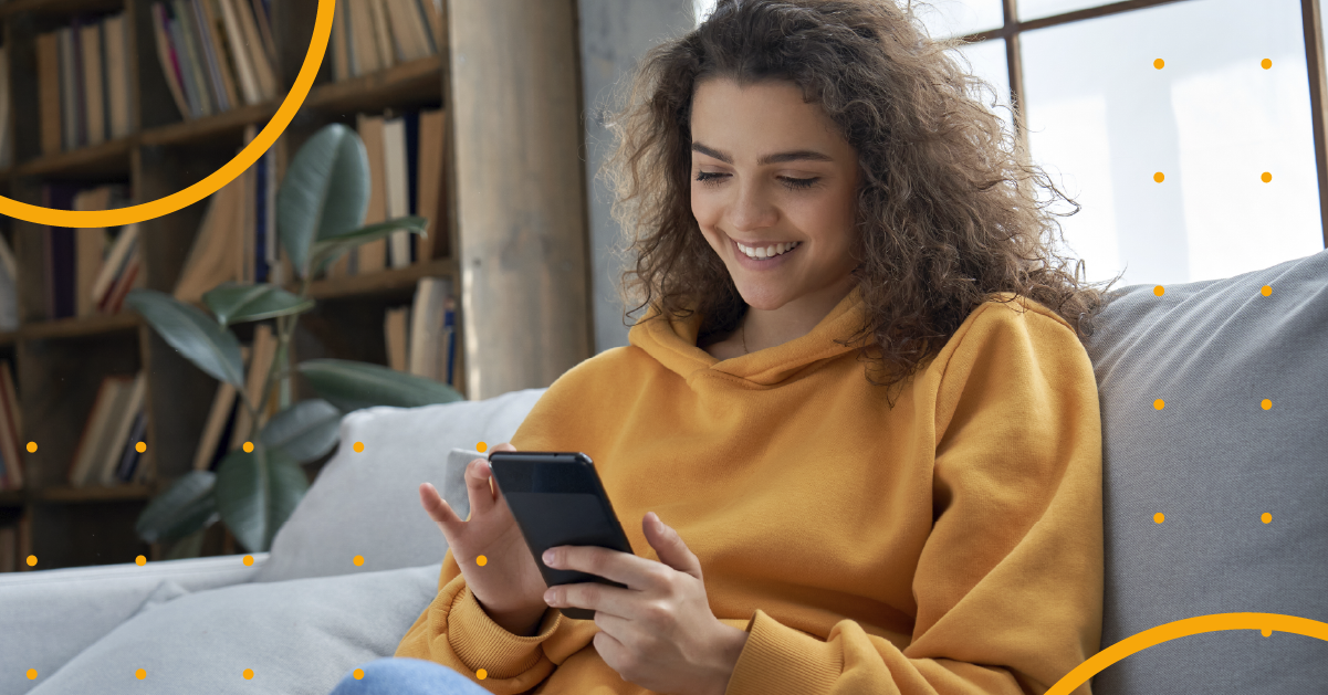 A student using their phone