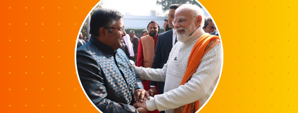 Dr Ashwin Fernandes with Indian Prime Minister Narendra Modi.